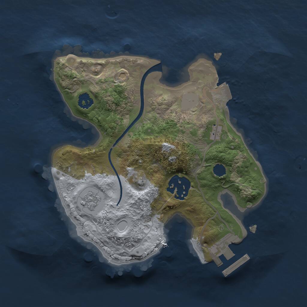 Rust Map: Procedural Map, Size: 2000, Seed: 1279011875, 4 Monuments