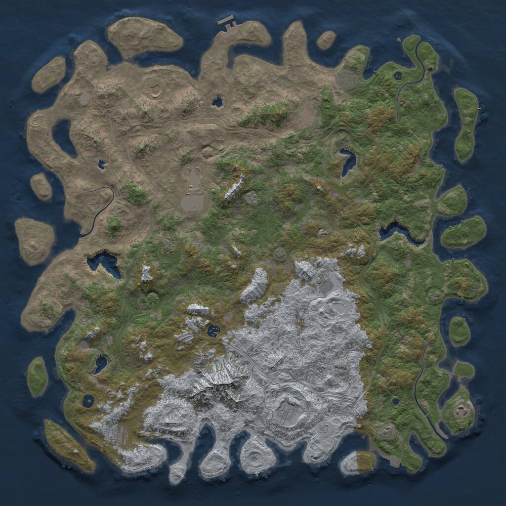 Rust Map: Procedural Map, Size: 6000, Seed: 1451579634, 16 Monuments