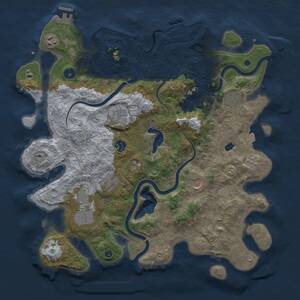 Thumbnail Rust Map: Procedural Map, Size: 4000, Seed: 1515194267, 14 Monuments