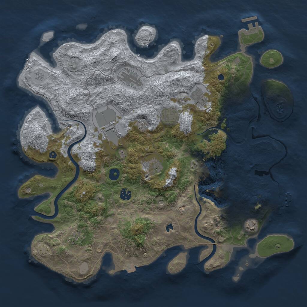 Rust Map: Procedural Map, Size: 4000, Seed: 72534, 15 Monuments