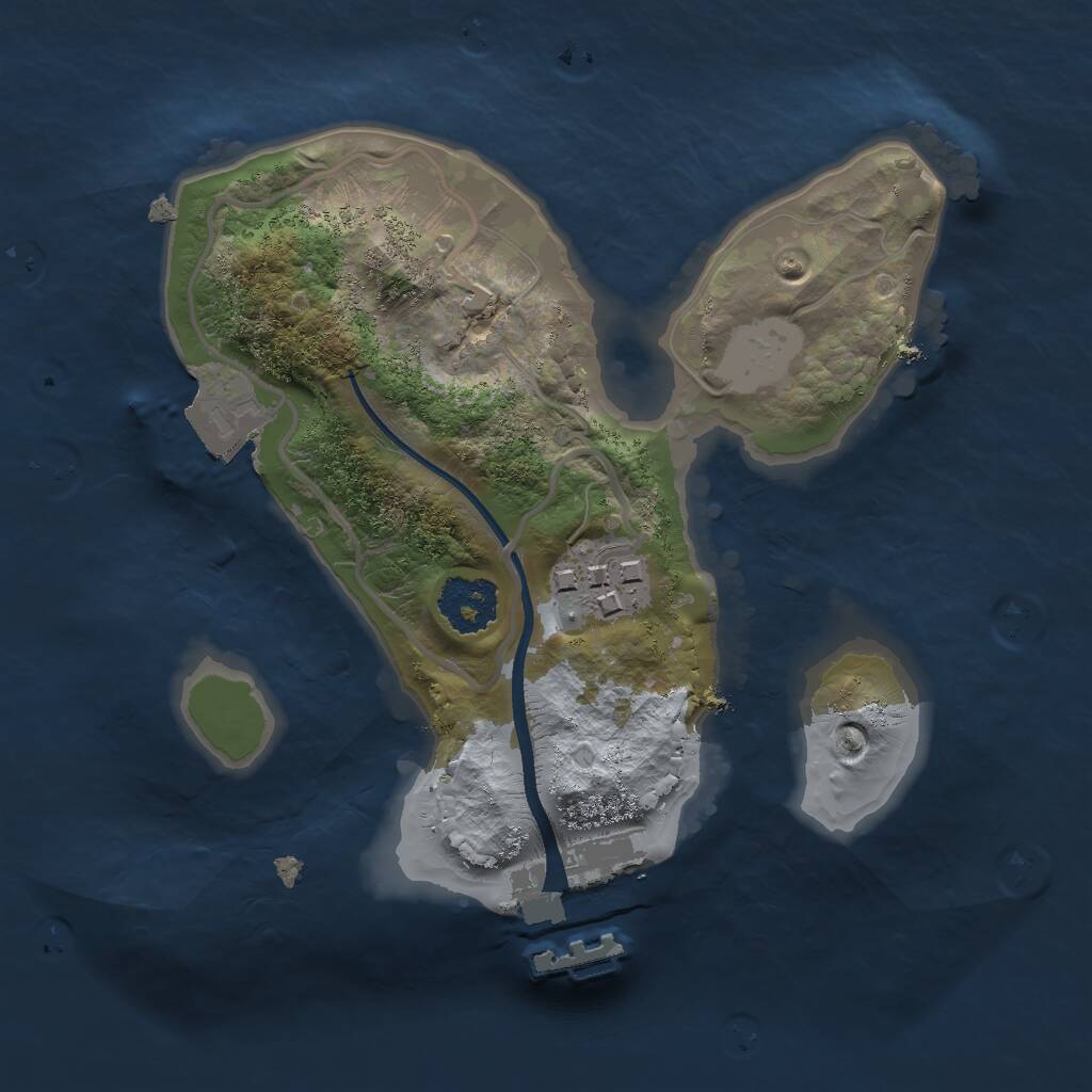 Rust Map: Procedural Map, Size: 1875, Seed: 50000, 3 Monuments