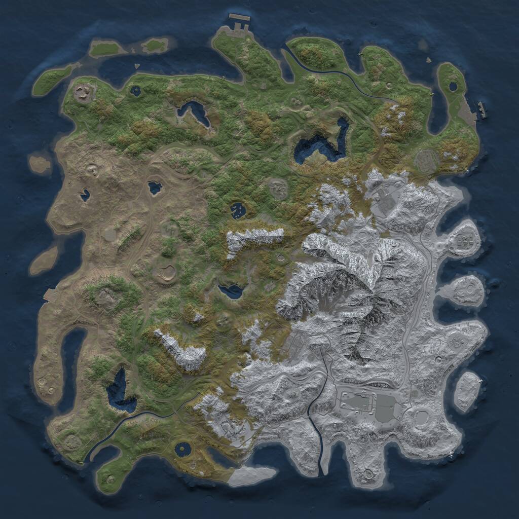 Rust Map: Procedural Map, Size: 5000, Seed: 56661548, 15 Monuments