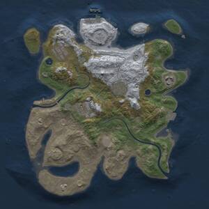 Thumbnail Rust Map: Procedural Map, Size: 3000, Seed: 678949576, 9 Monuments