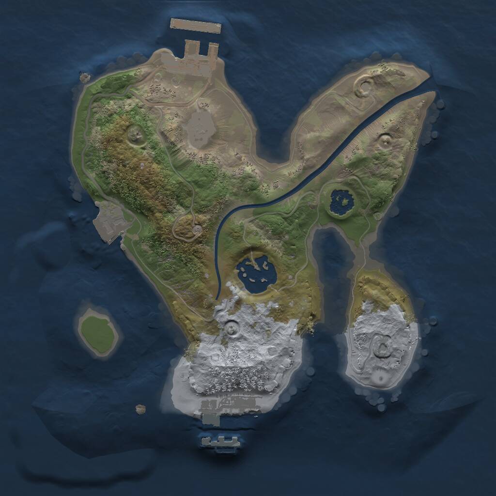 Rust Map: Procedural Map, Size: 1975, Seed: 50000, 4 Monuments