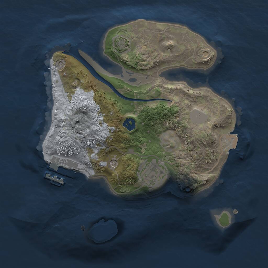 Rust Map: Procedural Map, Size: 2150, Seed: 76543, 5 Monuments