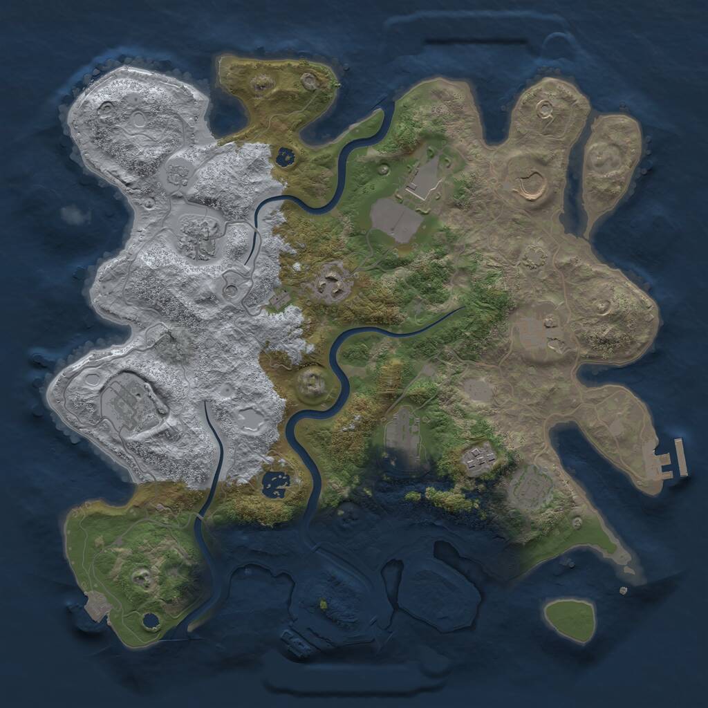 Rust Map: Procedural Map, Size: 3750, Seed: 1475462016, 16 Monuments