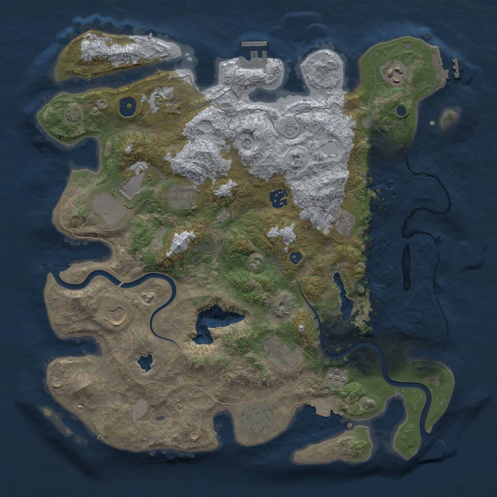 Rust Map: Procedural Map, Size: 4000, Seed: 1708256617, 16 Monuments