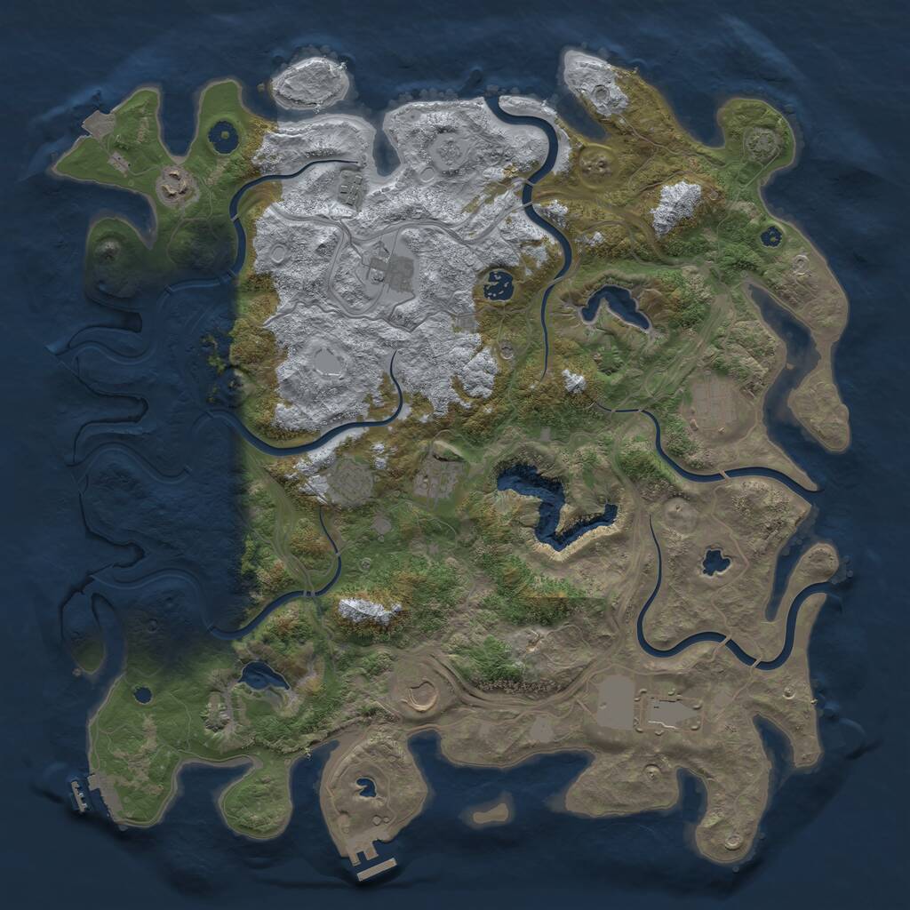 Rust Map: Procedural Map, Size: 4500, Seed: 1246837724, 15 Monuments