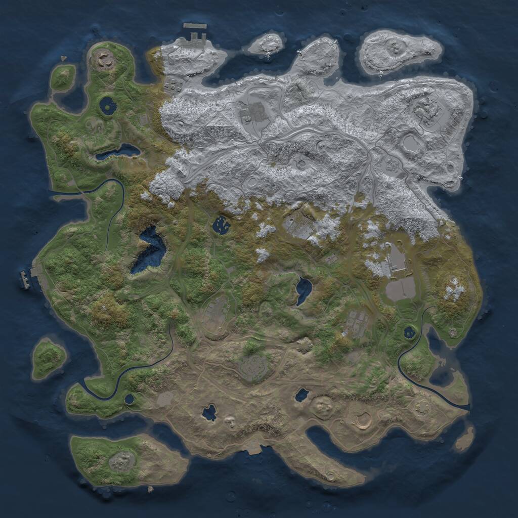 Rust Map: Procedural Map, Size: 4500, Seed: 8767830, 17 Monuments