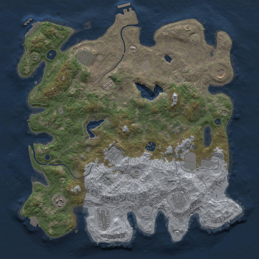 Rust Map: Procedural Map, Size: 4000, Seed: 203709112, 16 Monuments