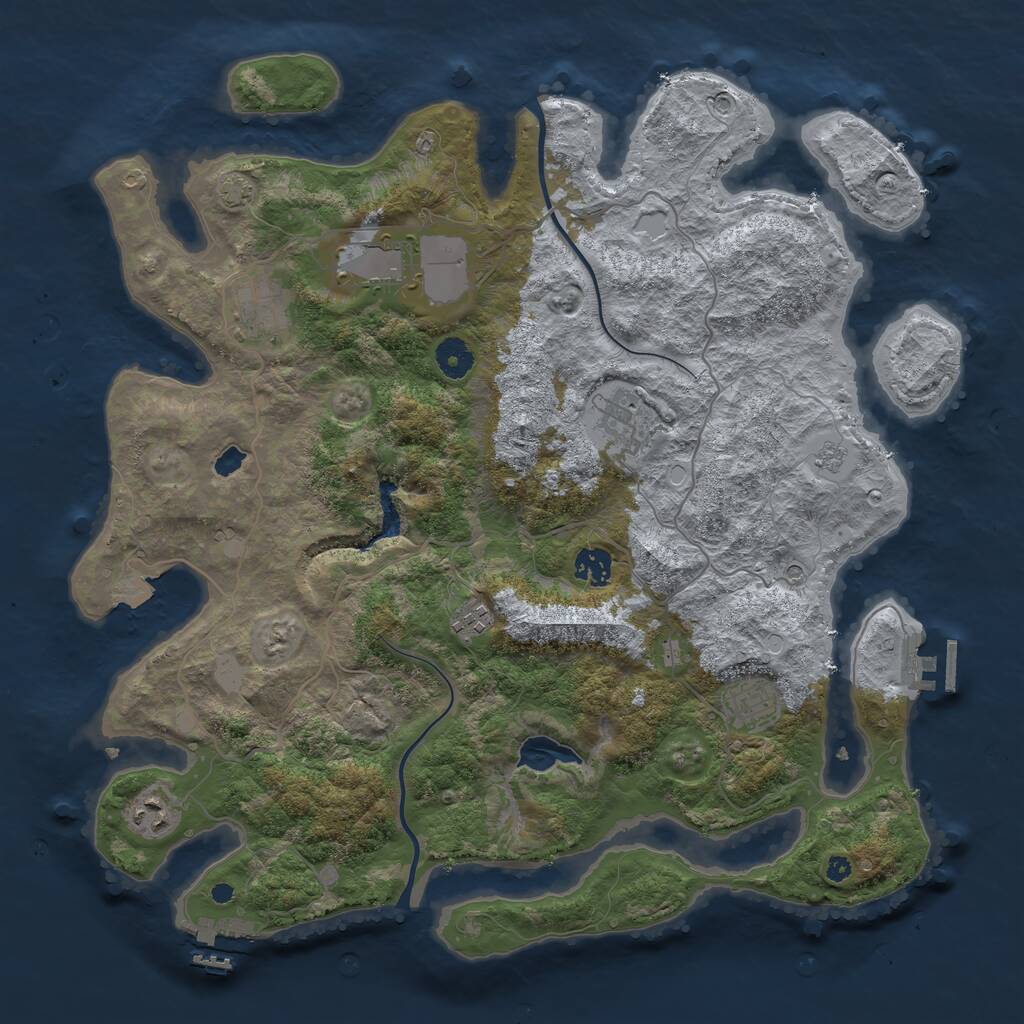 Rust Map: Procedural Map, Size: 4000, Seed: 16082024, 13 Monuments