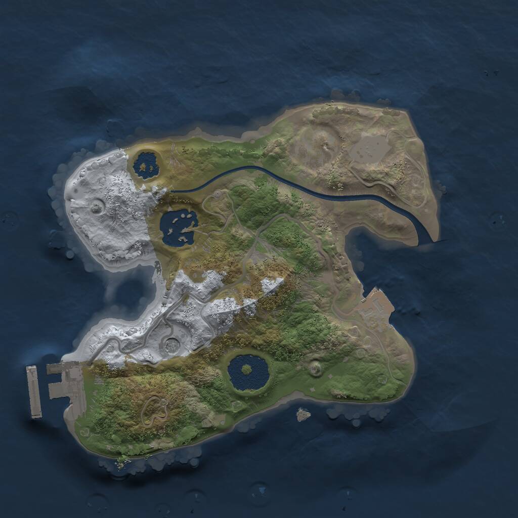 Rust Map: Procedural Map, Size: 2000, Seed: 12324345, 4 Monuments