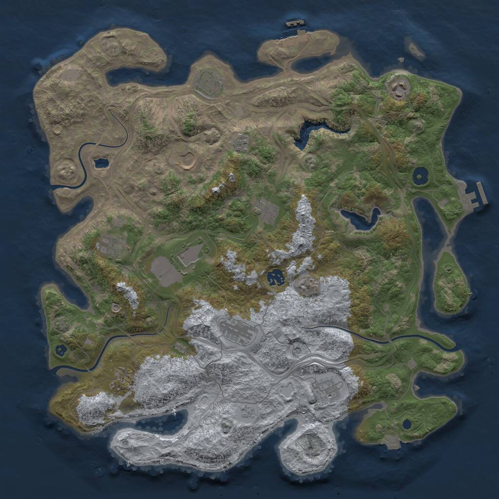 Rust Map: Procedural Map, Size: 4300, Seed: 28356111, 17 Monuments