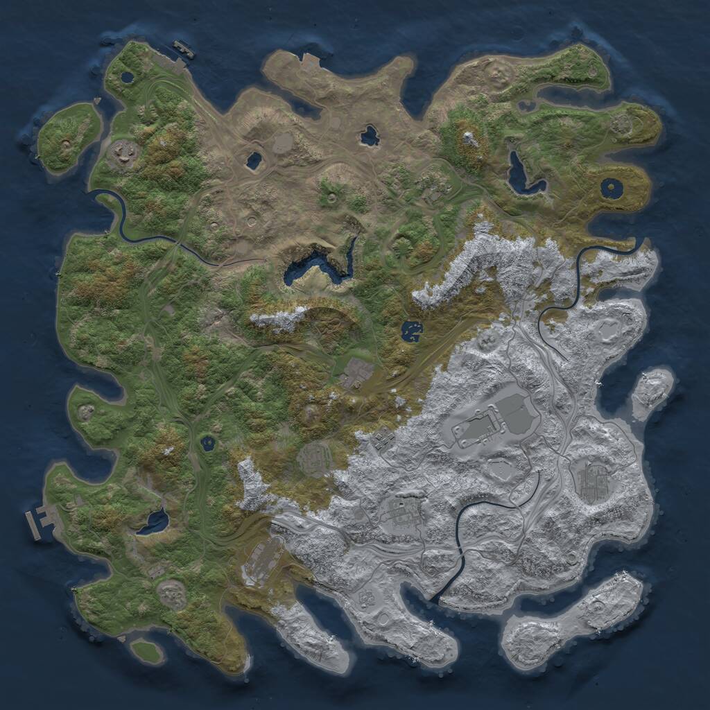 Rust Map: Procedural Map, Size: 4800, Seed: 67386556, 16 Monuments