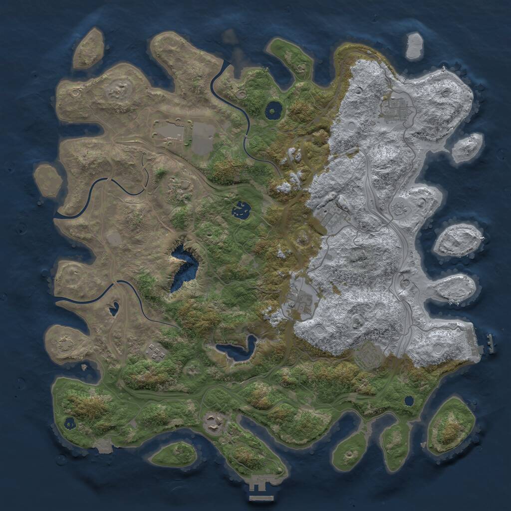 Rust Map: Procedural Map, Size: 4250, Seed: 2058315026, 15 Monuments