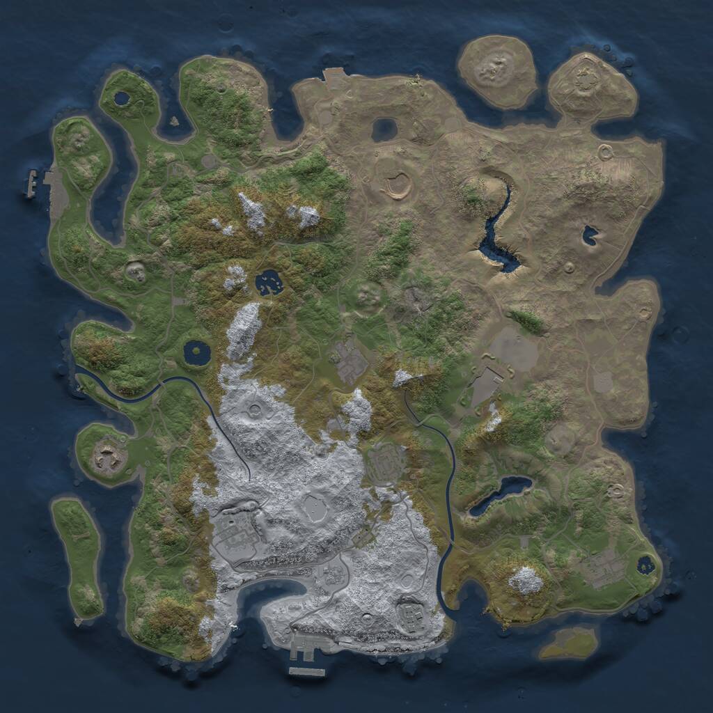 Rust Map: Procedural Map, Size: 4000, Seed: 20000404, 15 Monuments