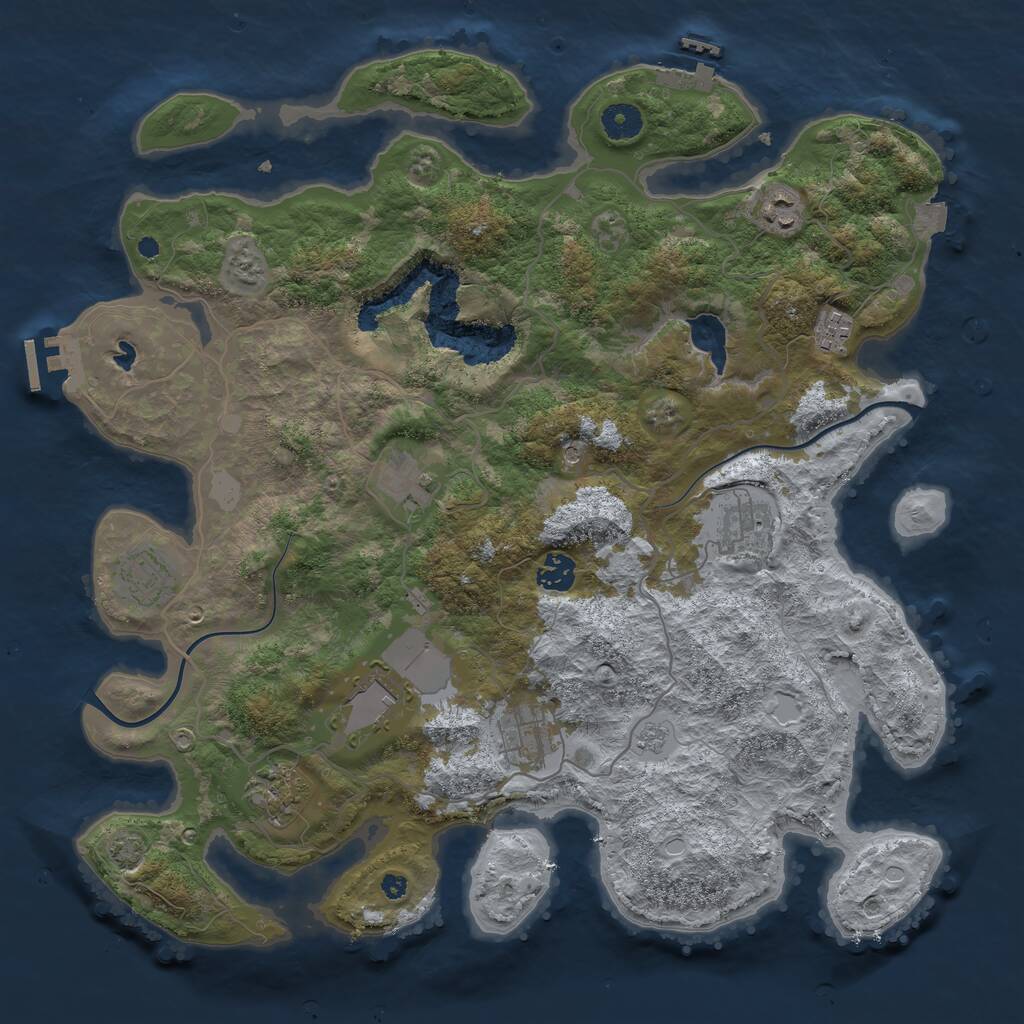 Rust Map: Procedural Map, Size: 4000, Seed: 648258, 15 Monuments