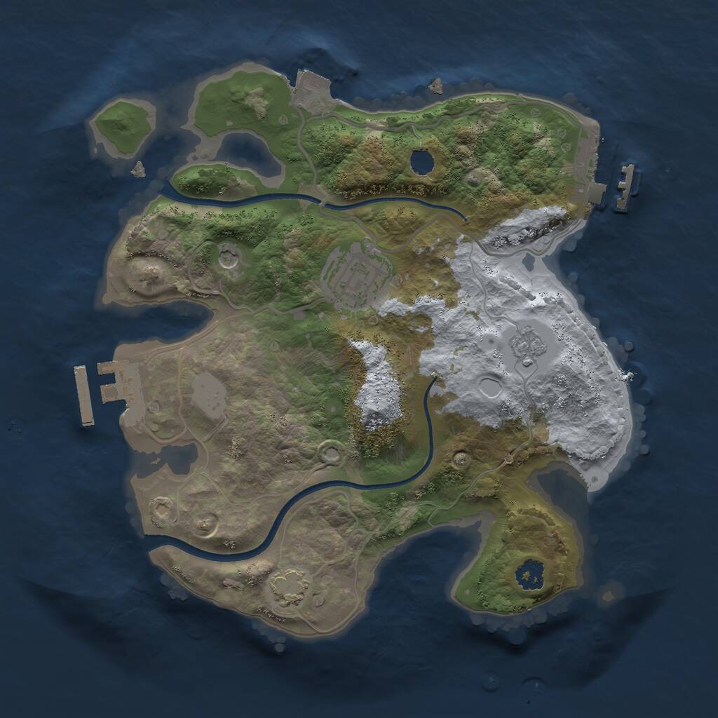 Rust Map: Procedural Map, Size: 2400, Seed: 1484846948, 7 Monuments