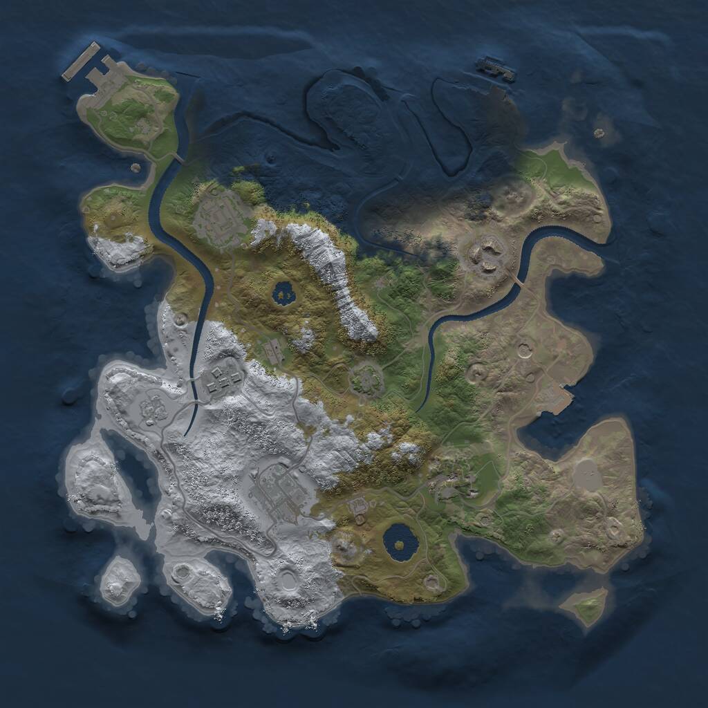 Rust Map: Procedural Map, Size: 3000, Seed: 511034, 11 Monuments