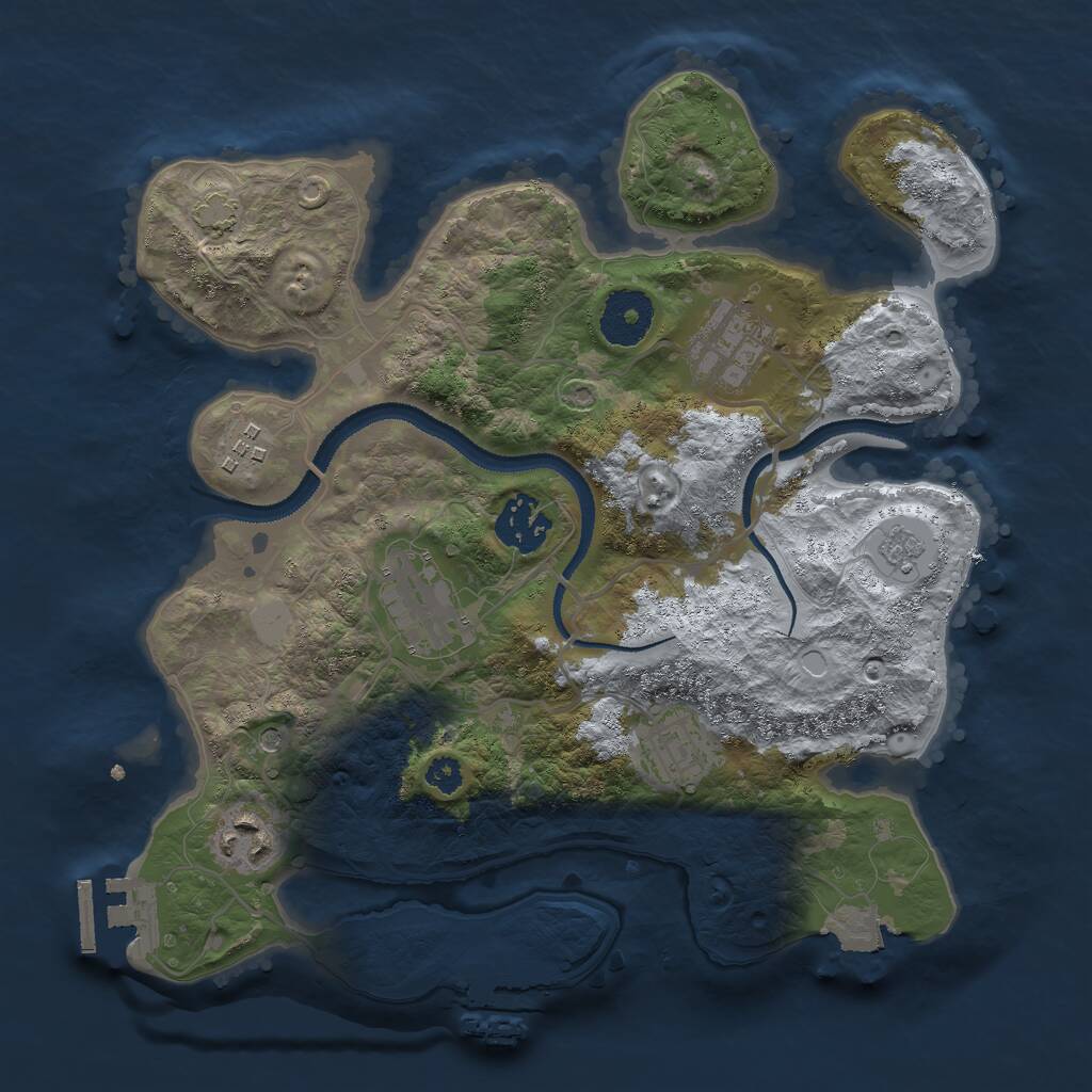 Rust Map: Procedural Map, Size: 3000, Seed: 1884826824, 12 Monuments