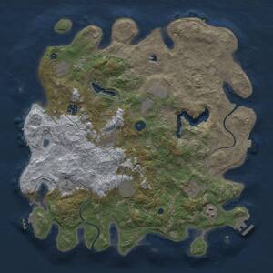 Thumbnail Rust Map: Procedural Map, Size: 4000, Seed: 411079453, 14 Monuments