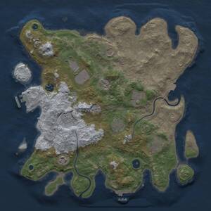 Thumbnail Rust Map: Procedural Map, Size: 3750, Seed: 718546647, 15 Monuments