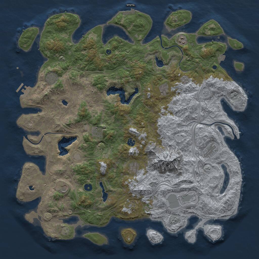 Rust Map: Procedural Map, Size: 5000, Seed: 783939, 17 Monuments