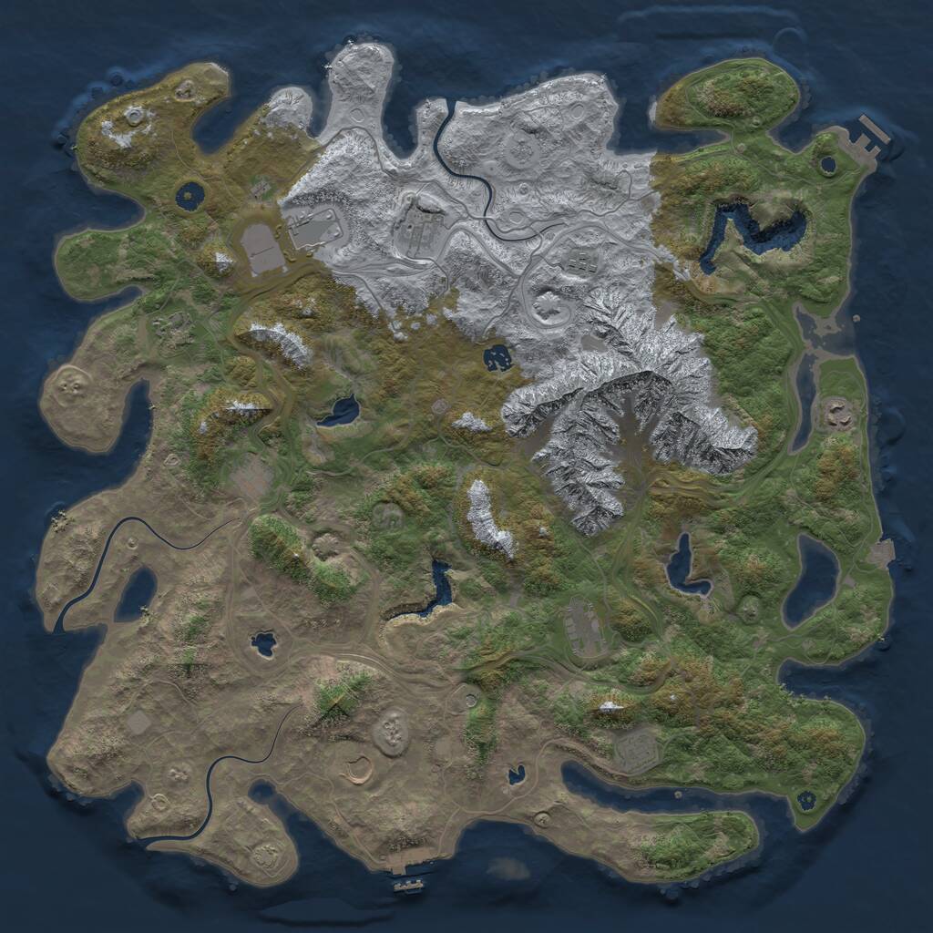 Rust Map: Procedural Map, Size: 5000, Seed: 1494204091, 16 Monuments