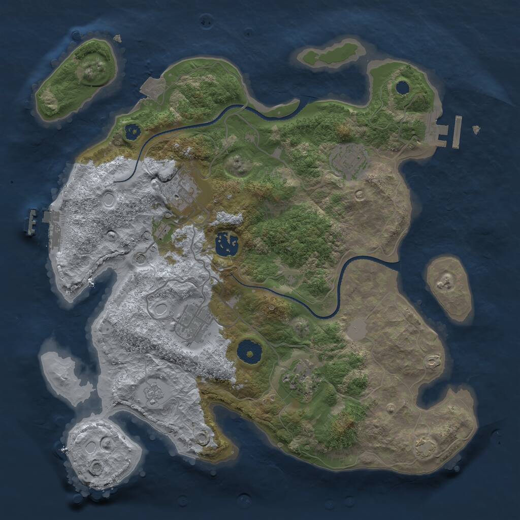 Rust Map: Procedural Map, Size: 3200, Seed: 2345234, 11 Monuments