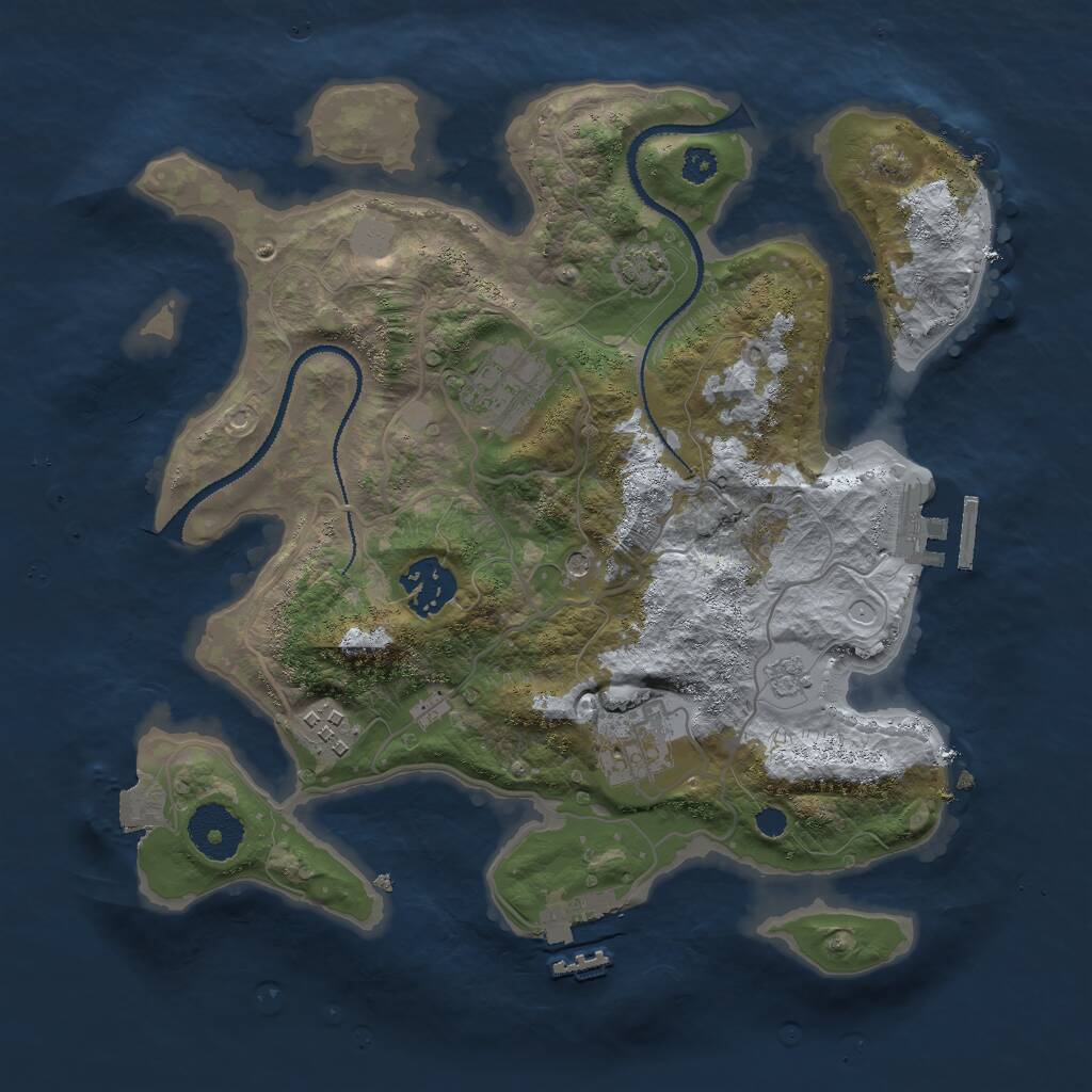 Rust Map: Procedural Map, Size: 3000, Seed: 1368491763, 10 Monuments