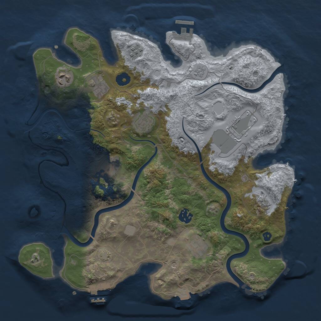 Rust Map: Procedural Map, Size: 3500, Seed: 87240746, 15 Monuments