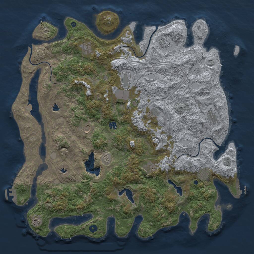 Rust Map: Procedural Map, Size: 4800, Seed: 2029180865, 17 Monuments