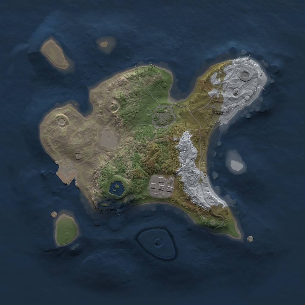 Rust Map: Procedural Map, Size: 2000, Seed: 94754, 3 Monuments