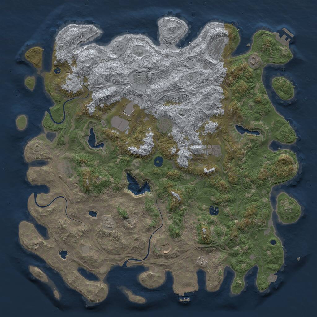 Rust Map: Procedural Map, Size: 4800, Seed: 339487998, 16 Monuments