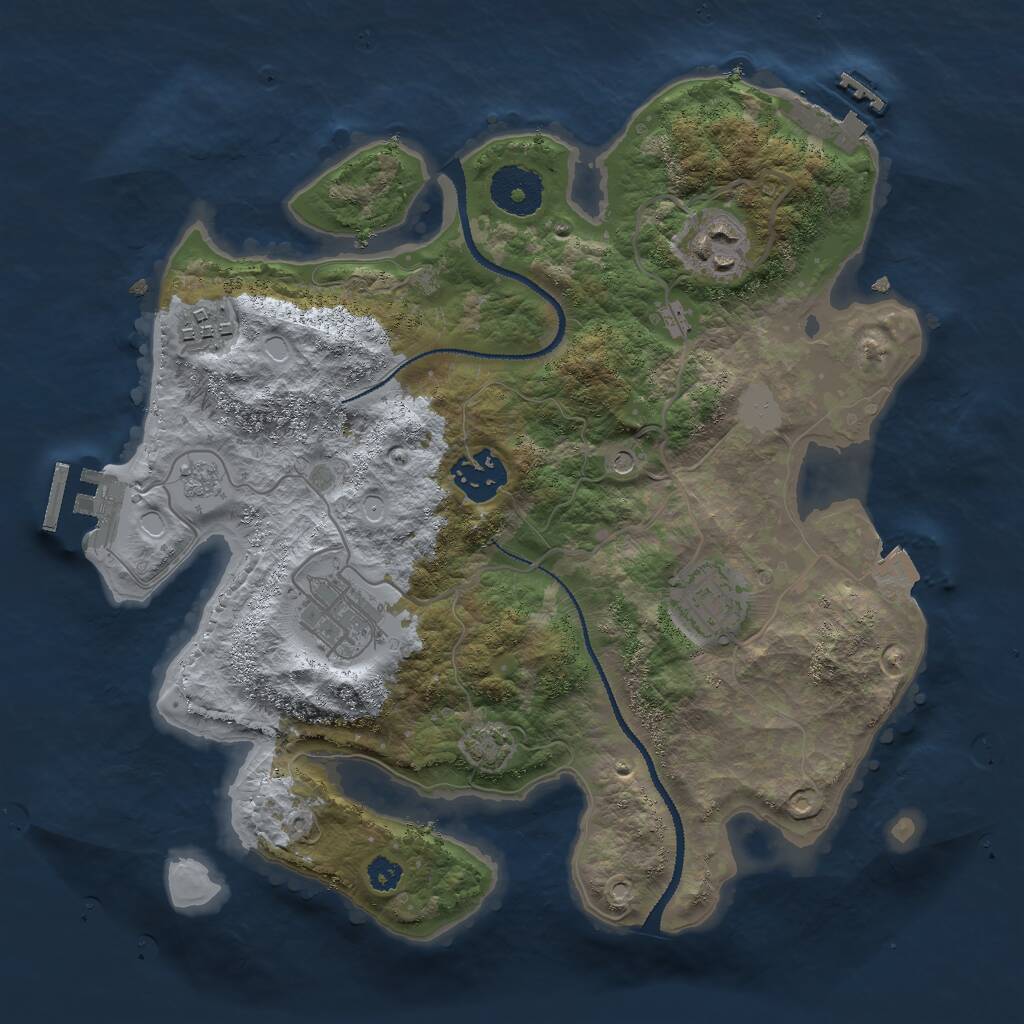 Rust Map: Procedural Map, Size: 3000, Seed: 134223, 11 Monuments