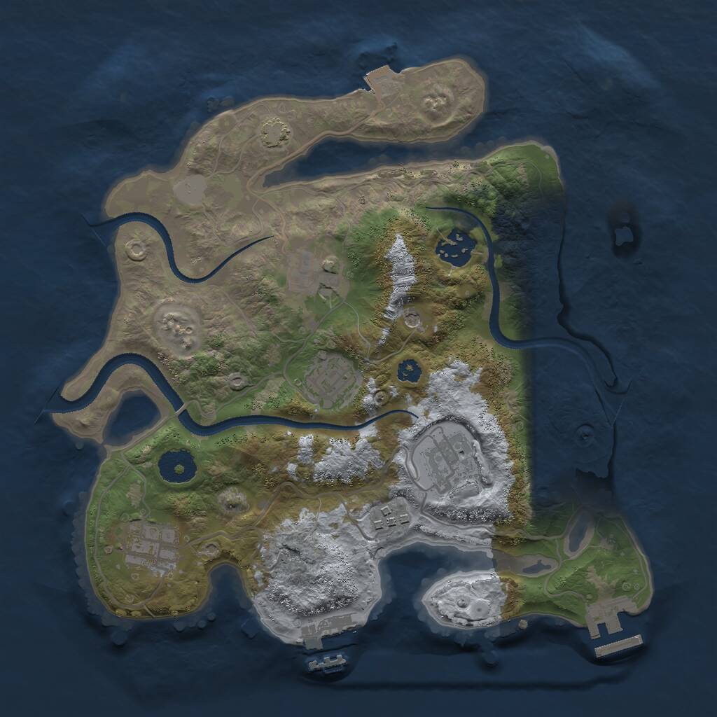 Rust Map: Procedural Map, Size: 3000, Seed: 3787, 11 Monuments