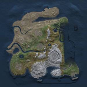 Thumbnail Rust Map: Procedural Map, Size: 3000, Seed: 3787, 11 Monuments