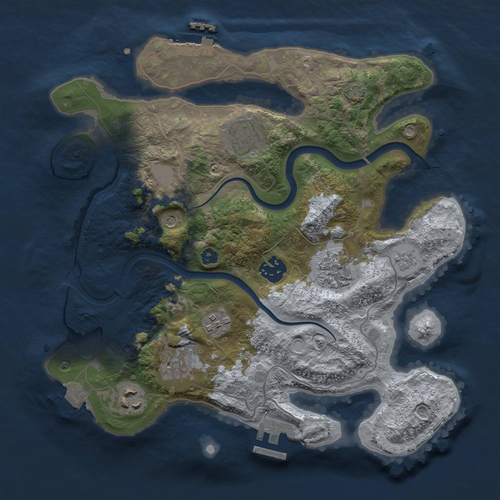 Rust Map: Procedural Map, Size: 3000, Seed: 367960450, 12 Monuments