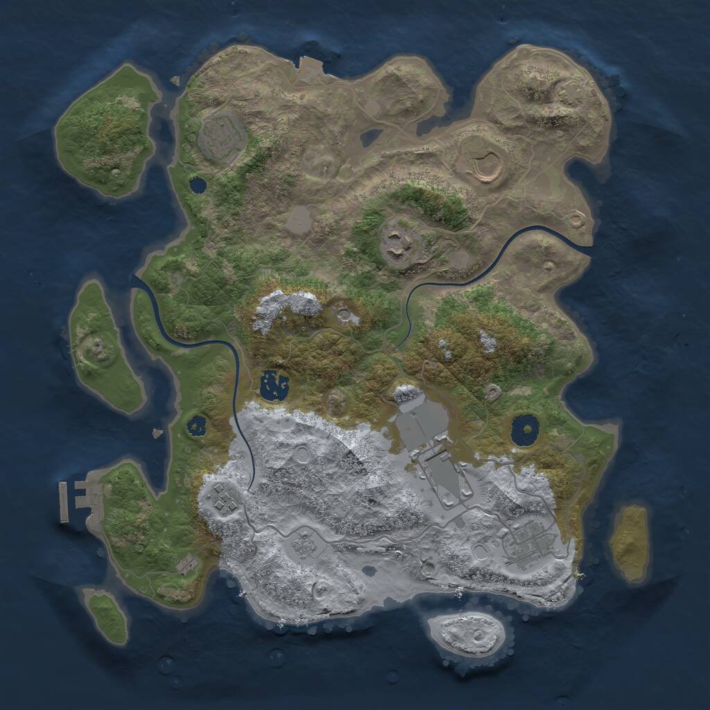 Rust Map: Procedural Map, Size: 3500, Seed: 1662513819, 12 Monuments