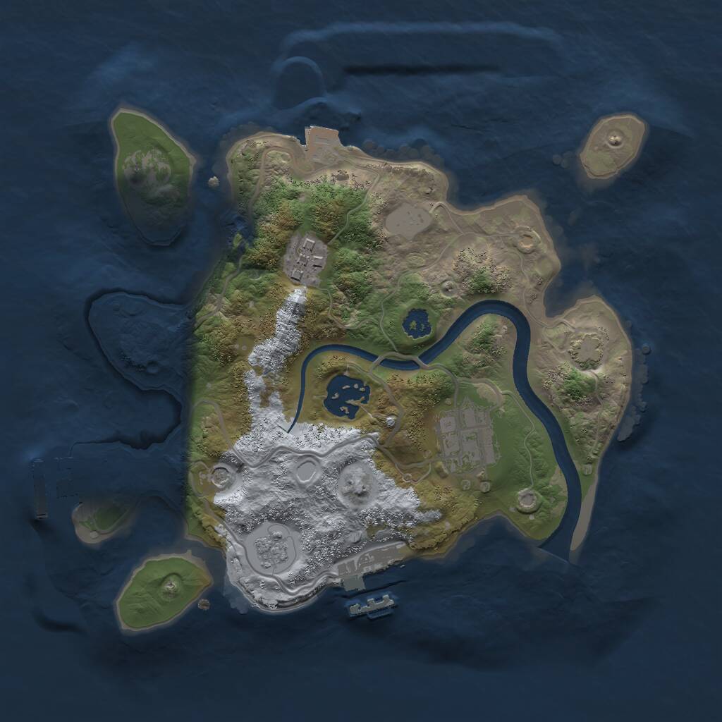 Rust Map: Procedural Map, Size: 2500, Seed: 318, 9 Monuments