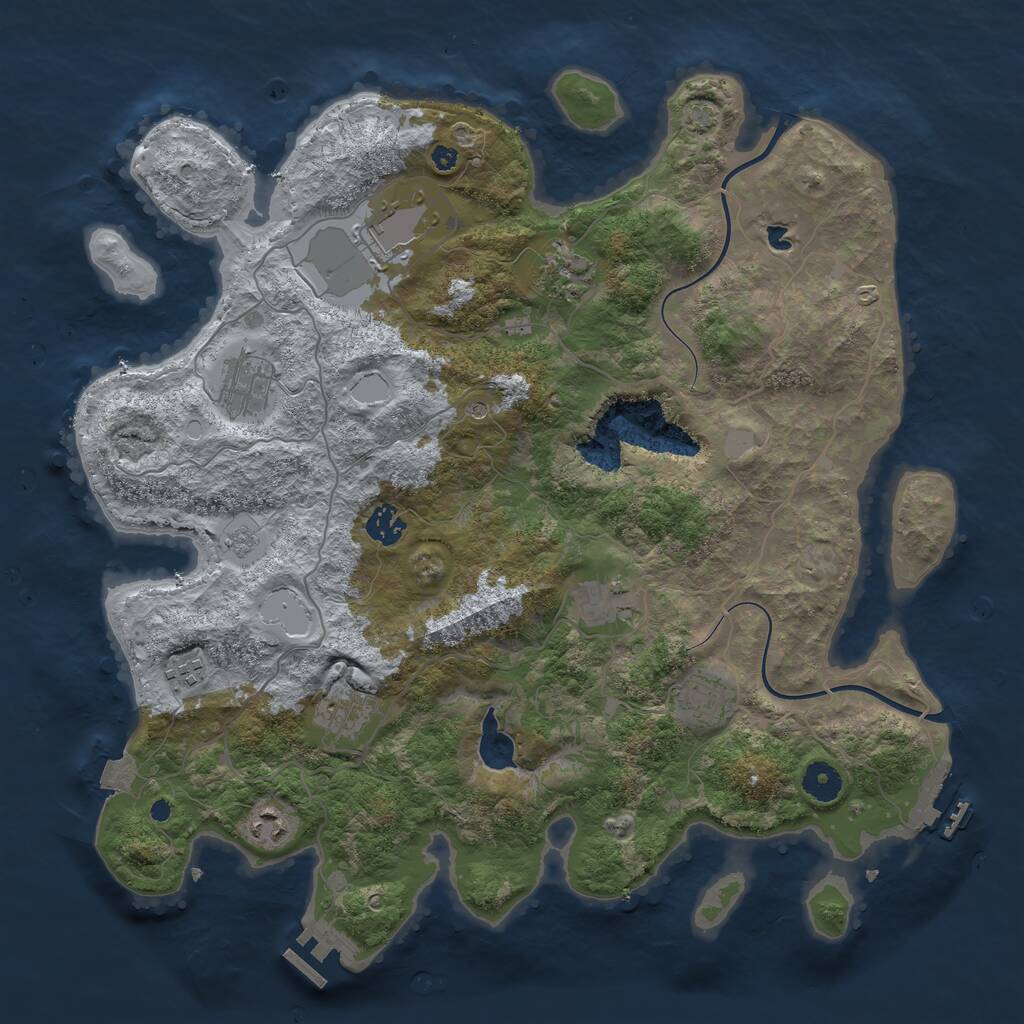 Rust Map: Procedural Map, Size: 4000, Seed: 9768765, 15 Monuments