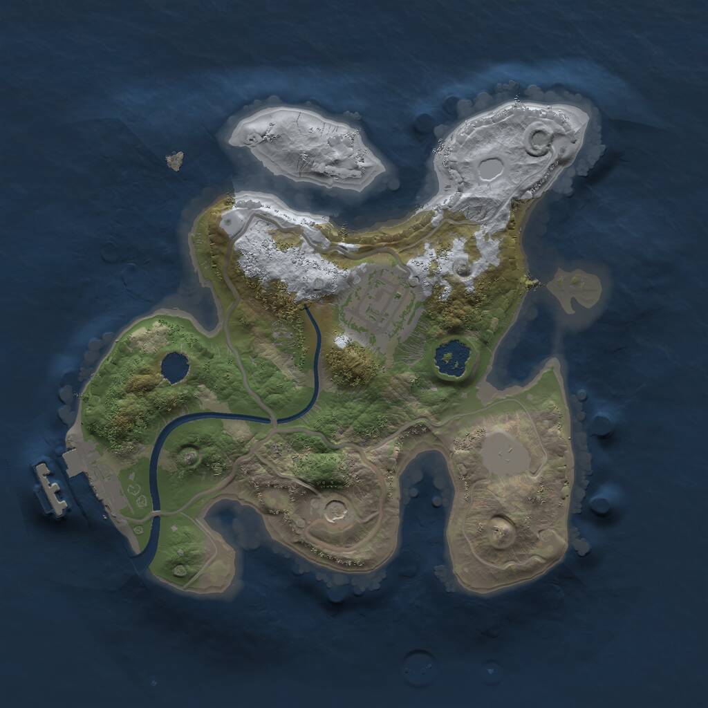 Rust Map: Procedural Map, Size: 2000, Seed: 3002, 4 Monuments