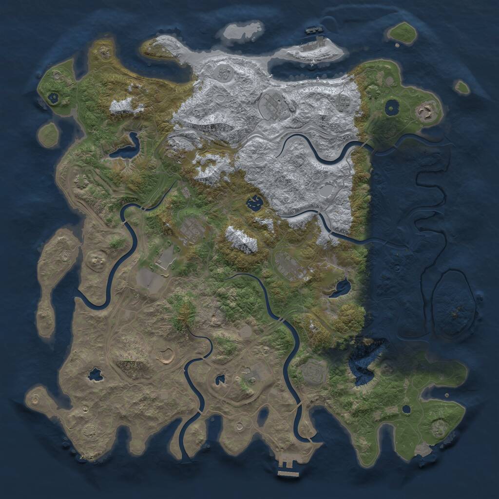 Rust Map: Procedural Map, Size: 4800, Seed: 766334296, 17 Monuments