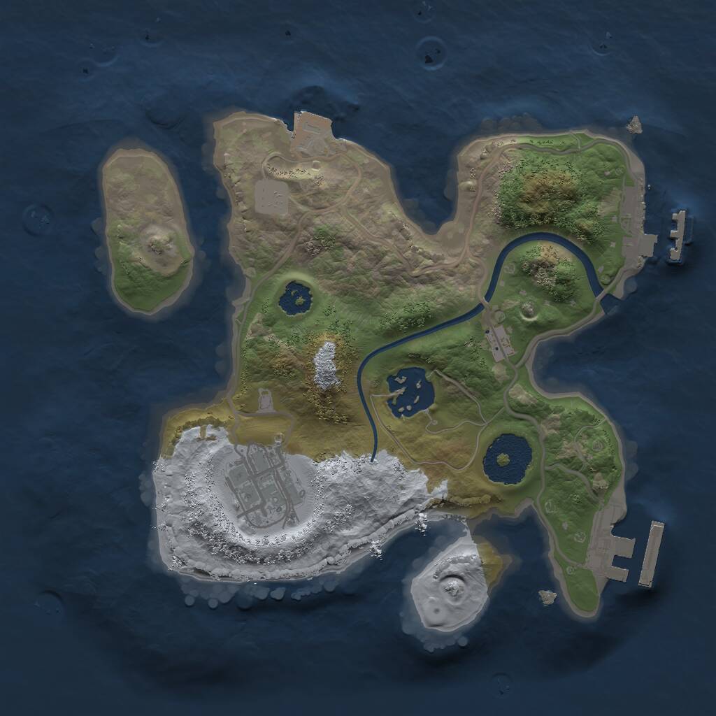 Rust Map: Procedural Map, Size: 2200, Seed: 220168174, 5 Monuments