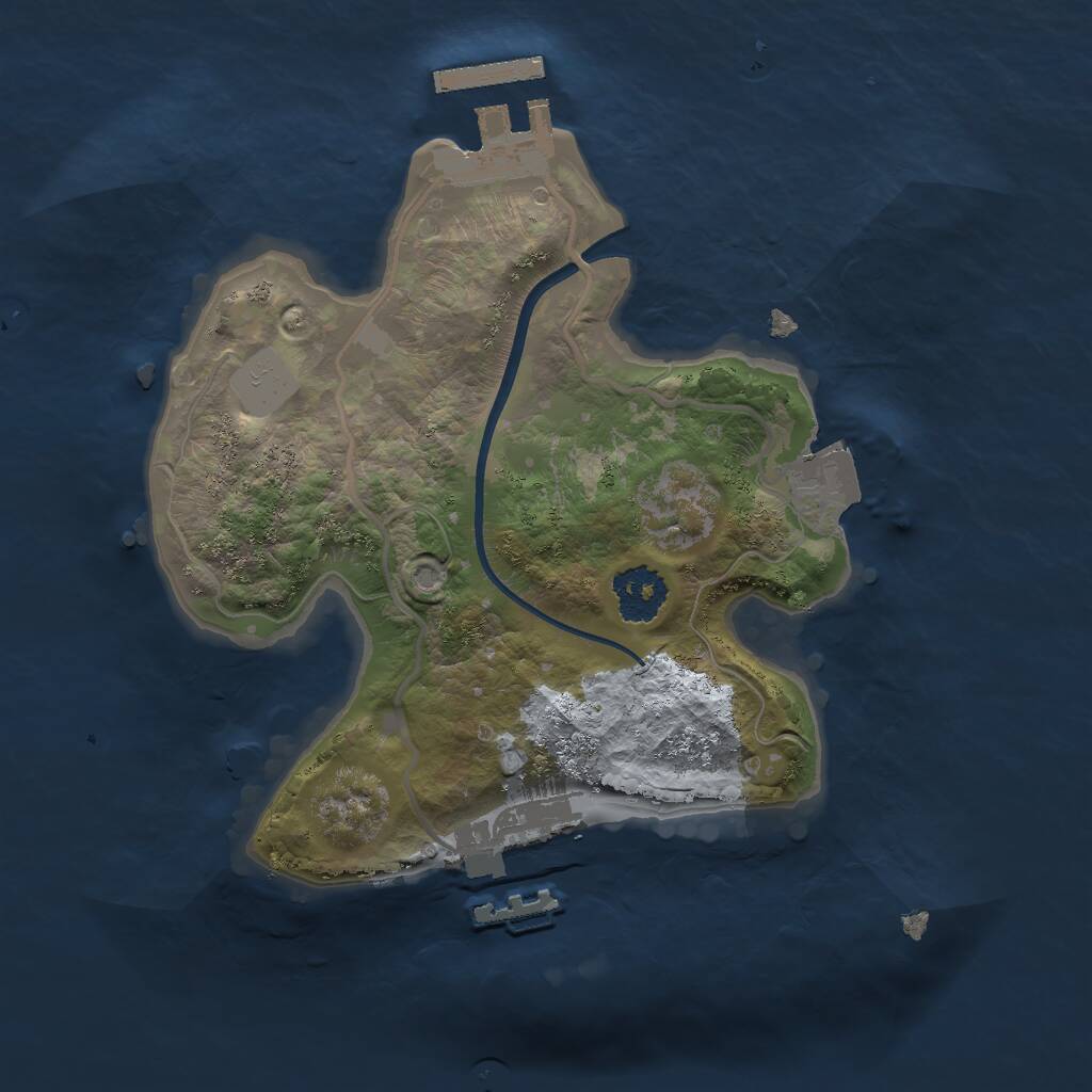 Rust Map: Procedural Map, Size: 2000, Seed: 686951643, 3 Monuments
