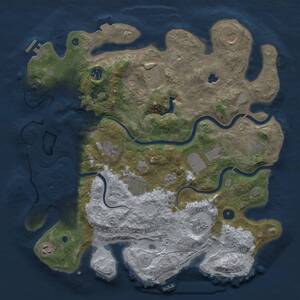Thumbnail Rust Map: Procedural Map, Size: 4000, Seed: 127864782, 16 Monuments