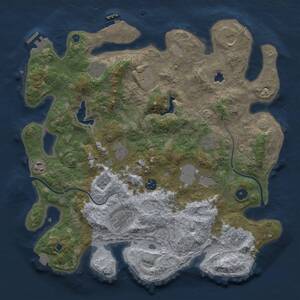 Thumbnail Rust Map: Procedural Map, Size: 4000, Seed: 127864782, 17 Monuments