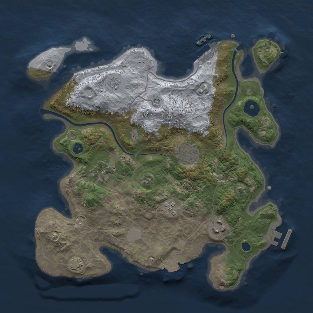 Rust Map: Procedural Map, Size: 3000, Seed: 1937950103, 10 Monuments