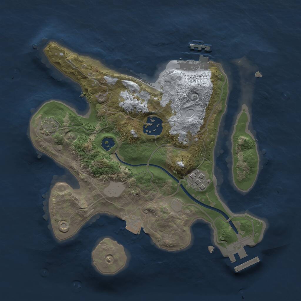 Rust Map: Procedural Map, Size: 2303, Seed: 1716428654, 6 Monuments