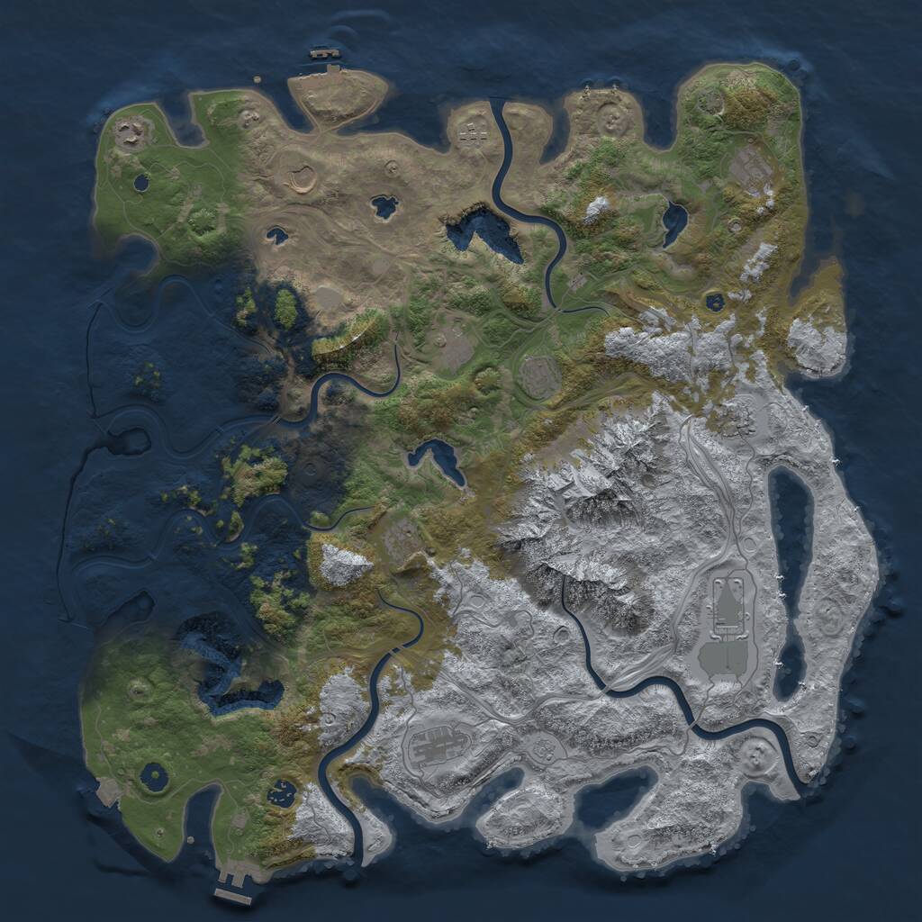 Rust Map: Procedural Map, Size: 5000, Seed: 67761688, 17 Monuments